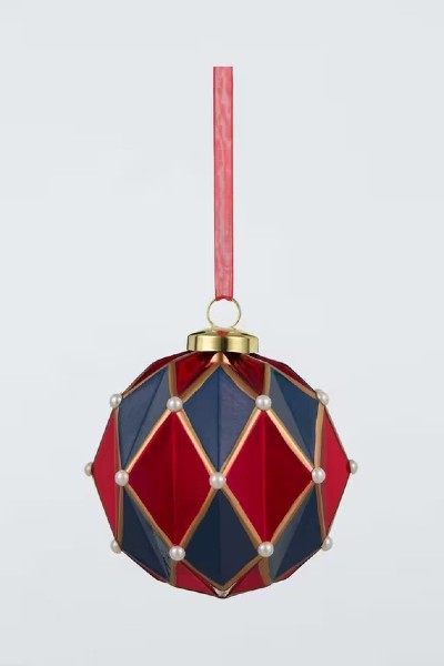 John Lewis Enchanting Tales Faceted Diamond Bauble, Red Blue