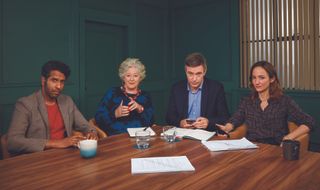 First Look! Ten Percent is based on the French comedy Call My Agent! The cast includes (from left) Prasanna Puwanarajah, Maggie Steed, Jack Davenport and Lydia Leonard.