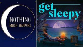 Nothing Much Happens podcast cover art (left) and Get Sleepy cover art (right)