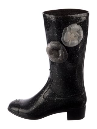 Chanel, Interlocking CC Logo Rubber Rain Boots