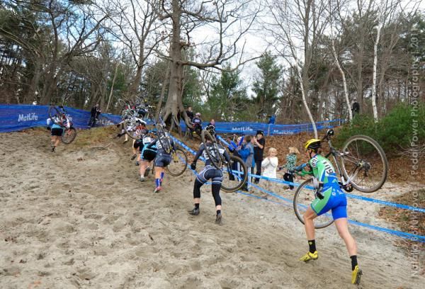 The women get through the first sandpit