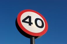 40 sign in blue sky
