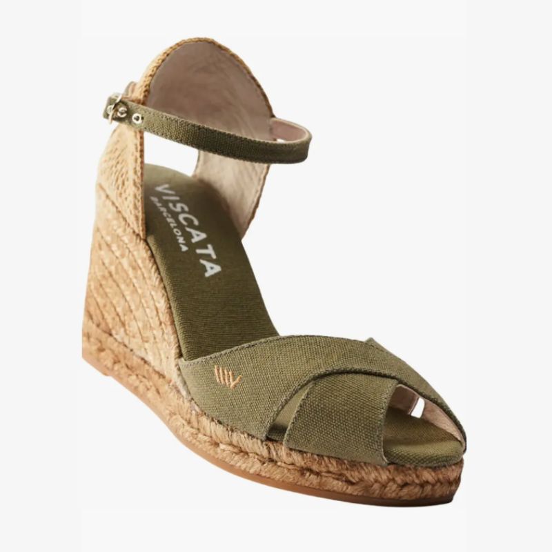 khaki espadrille sandals