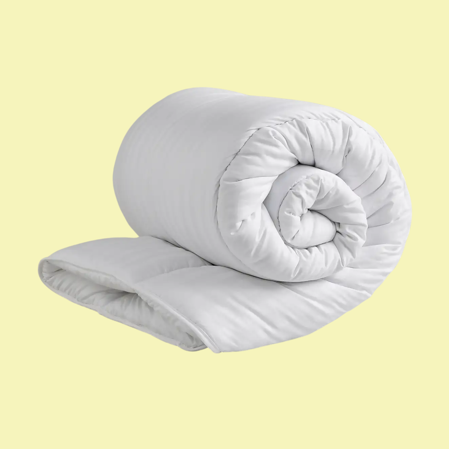 A rolled winter duvet
