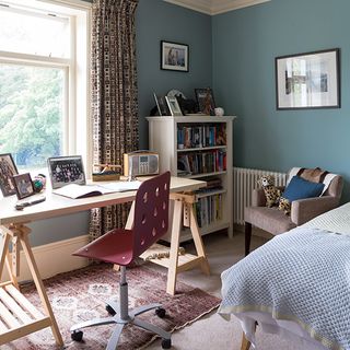 bedroom with study table