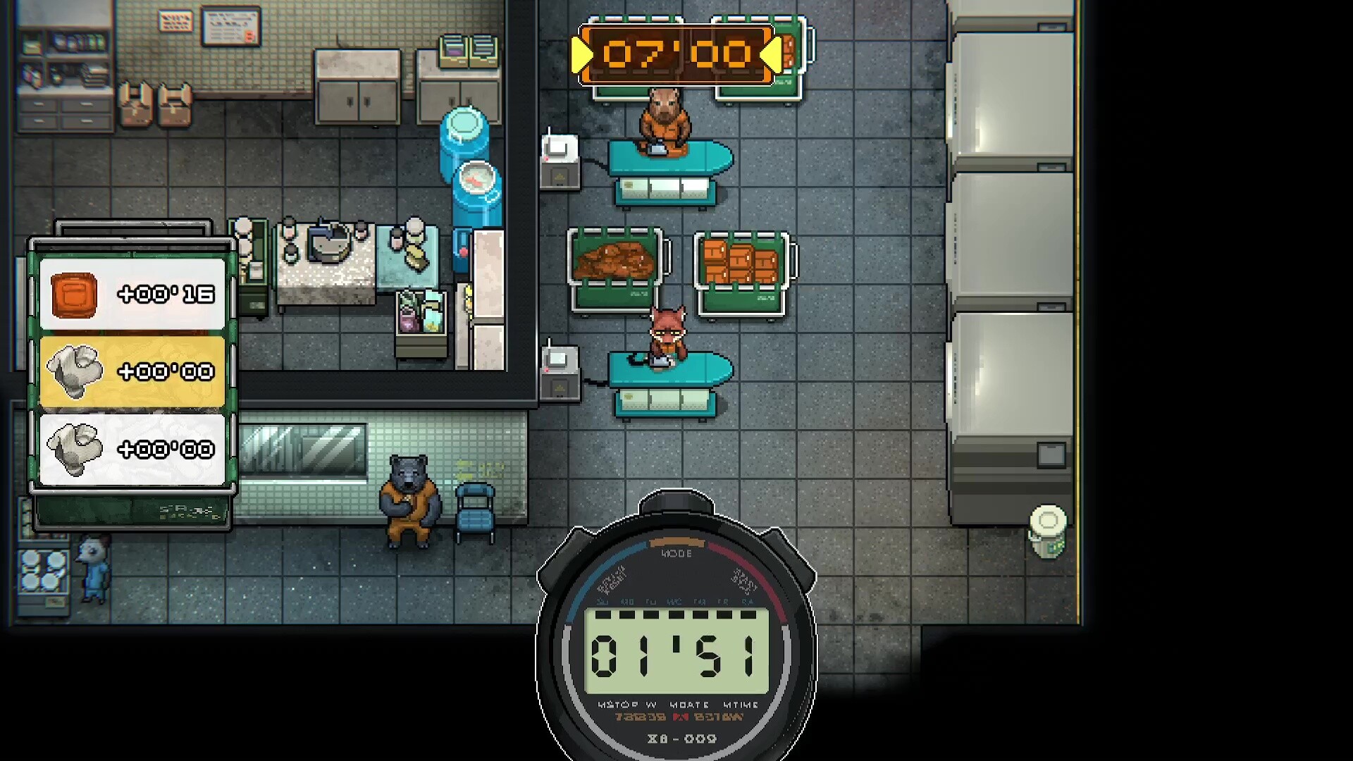 A screenshot of a prison working area during the RPG Back to the Dawn.