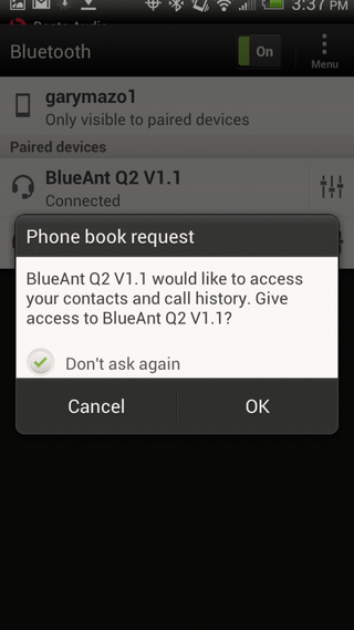Android CentralBlueant contact transfer