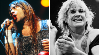 Bruce Dickinson onstage with Iron Maiden in 1985 and Ozzy Osbourne onstage in 1984