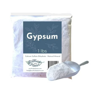 A bag of gardening gypsum