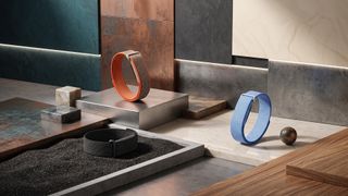 A selection of Google Fitbit Air straps on a tiled background.