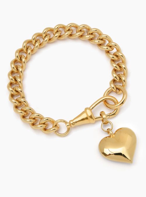 Large Gold Heart Bracelet