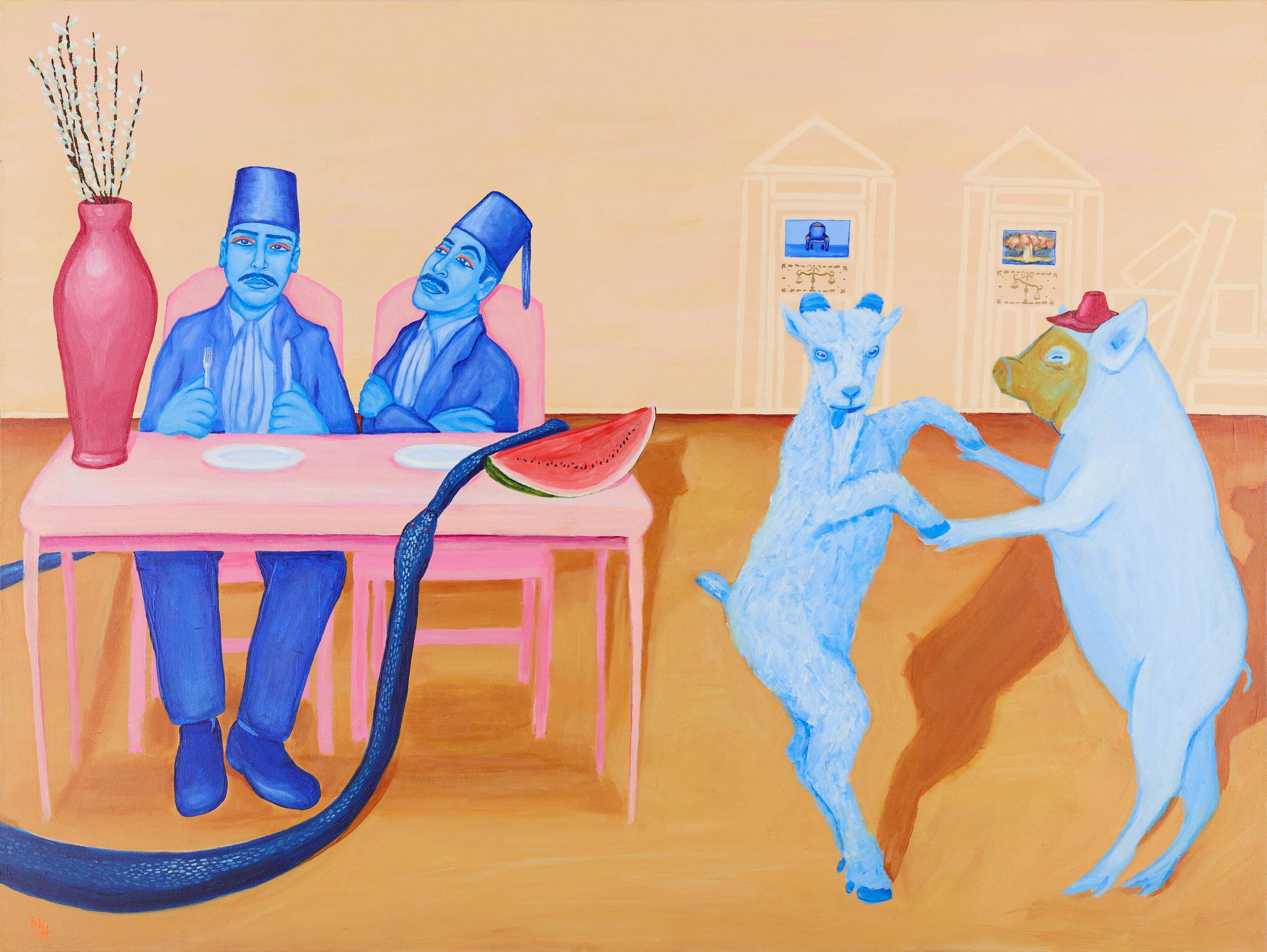 paintings in blue