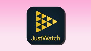 JustWatch app icon on a pink background