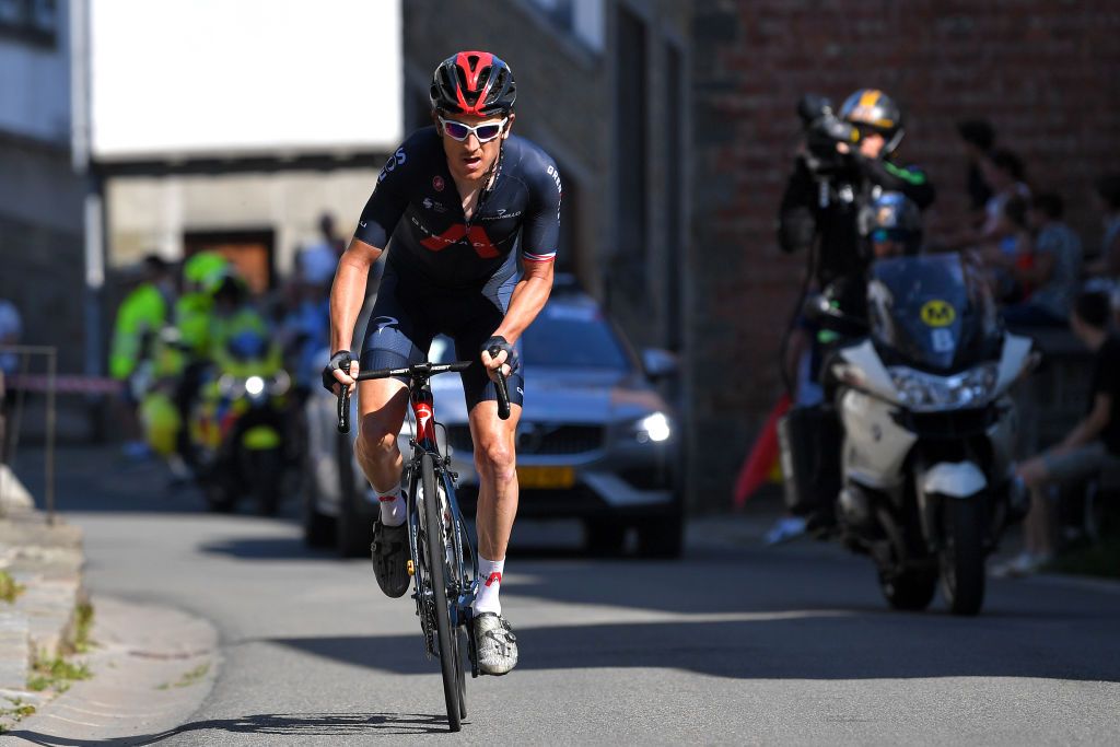 HOUFFALIZE BELGIUM SEPTEMBER 04 Geraint Thomas of The United Kingdom and Team INEOS Grenadiers competes in the breakaway during the 17th Benelux Tour 2021 Stage 6 a 2076km stage from OttigniesLouvainlaNeuve to Houffalize BeneluxTour on September 04 2021 in Houffalize Belgium Photo by Luc ClaessenGetty Images