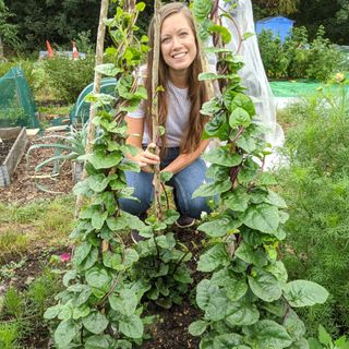 Natalie Osborn with her Malabar Spinach