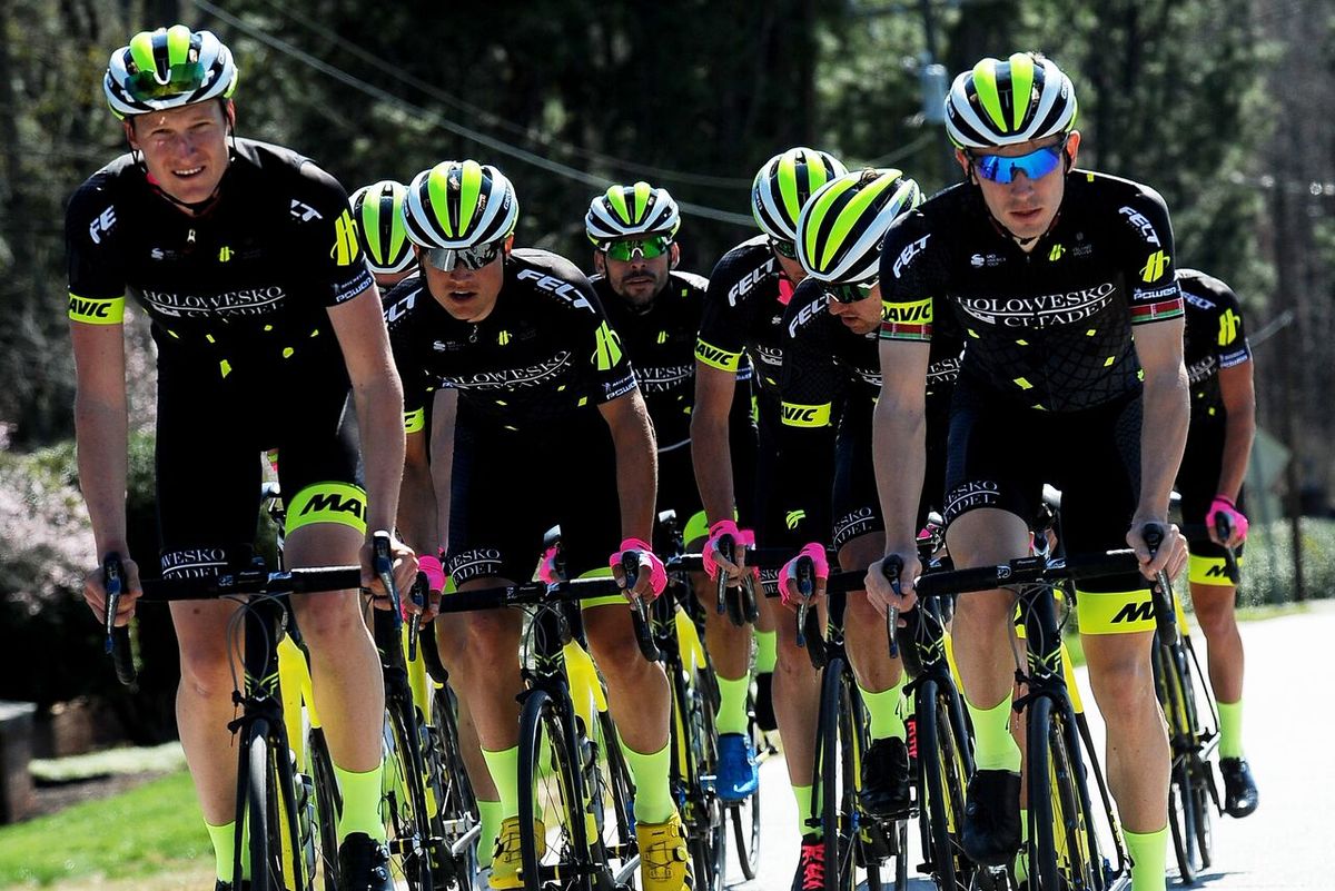 The Holowesko-Citadel team trains near Greenville, South Carolina