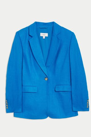 M&S Linen Rich Single Breasted Blazer