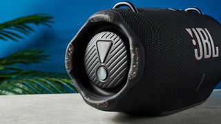 close up photograph of a big outdoor bluetooth speaker by JBL Xtreme 4