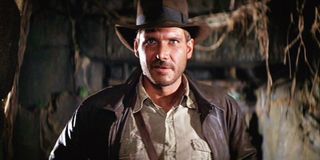 Harrison Ford in his Indiana Jones outfit in Raiders of the Lost Ark