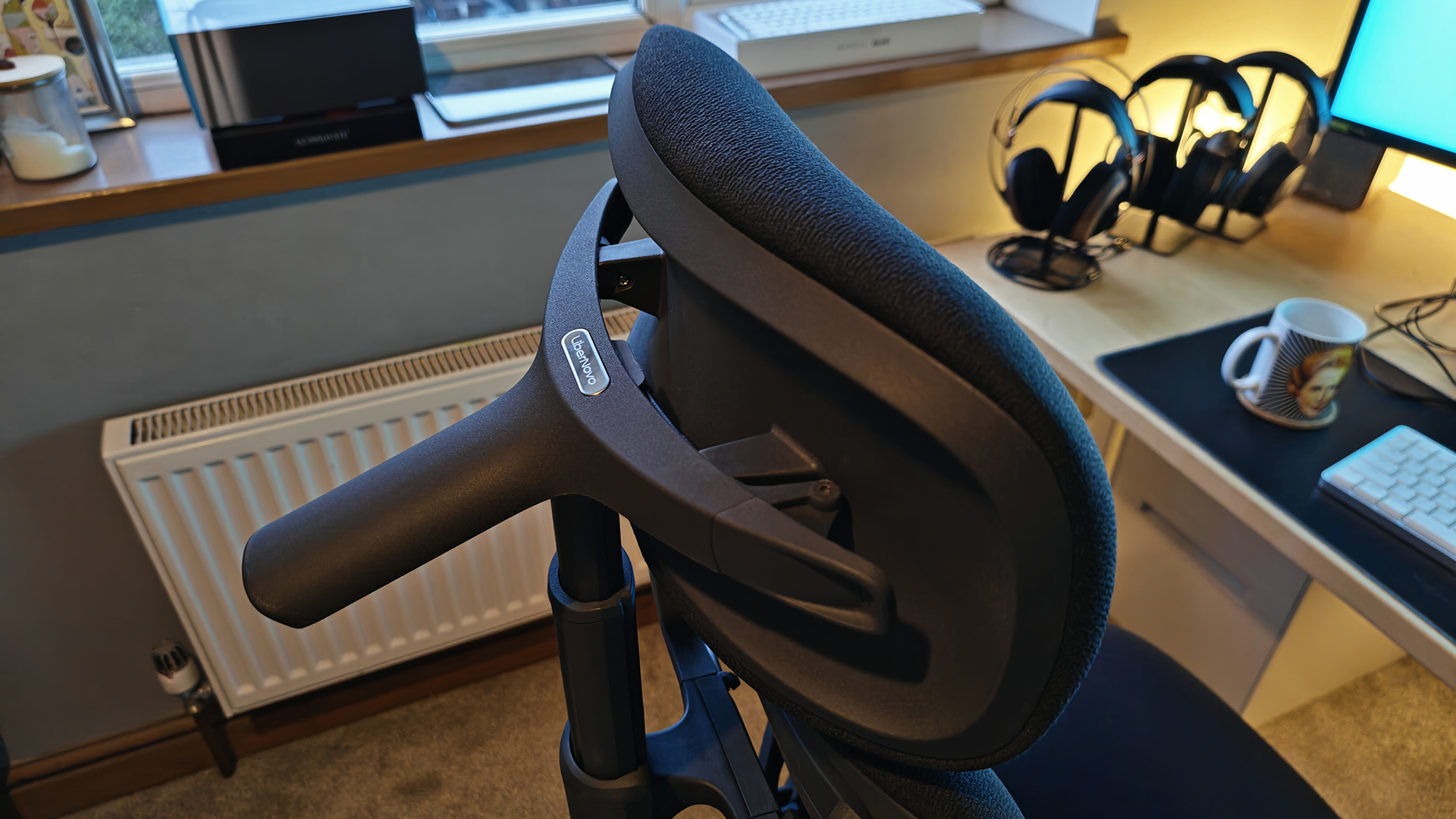 A selection of LiberNovo Omni office chairs in a home work place.