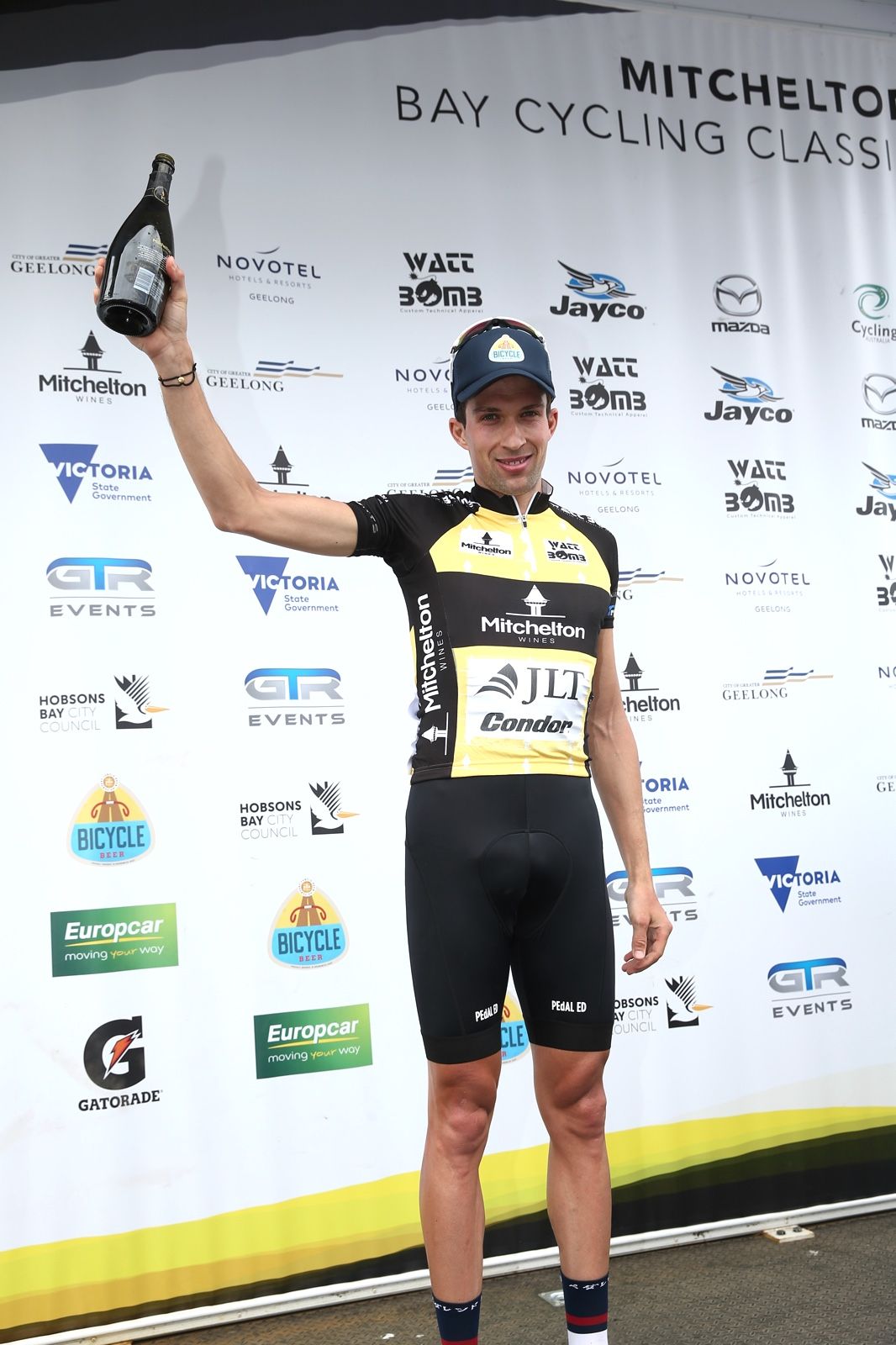 Ian Bibby (JLT Condor) holds onto the yellow jersey