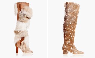 Left: 'Florence Boot - Coyote Patchwork'. Right: 'Florence Boot - Fawn'
