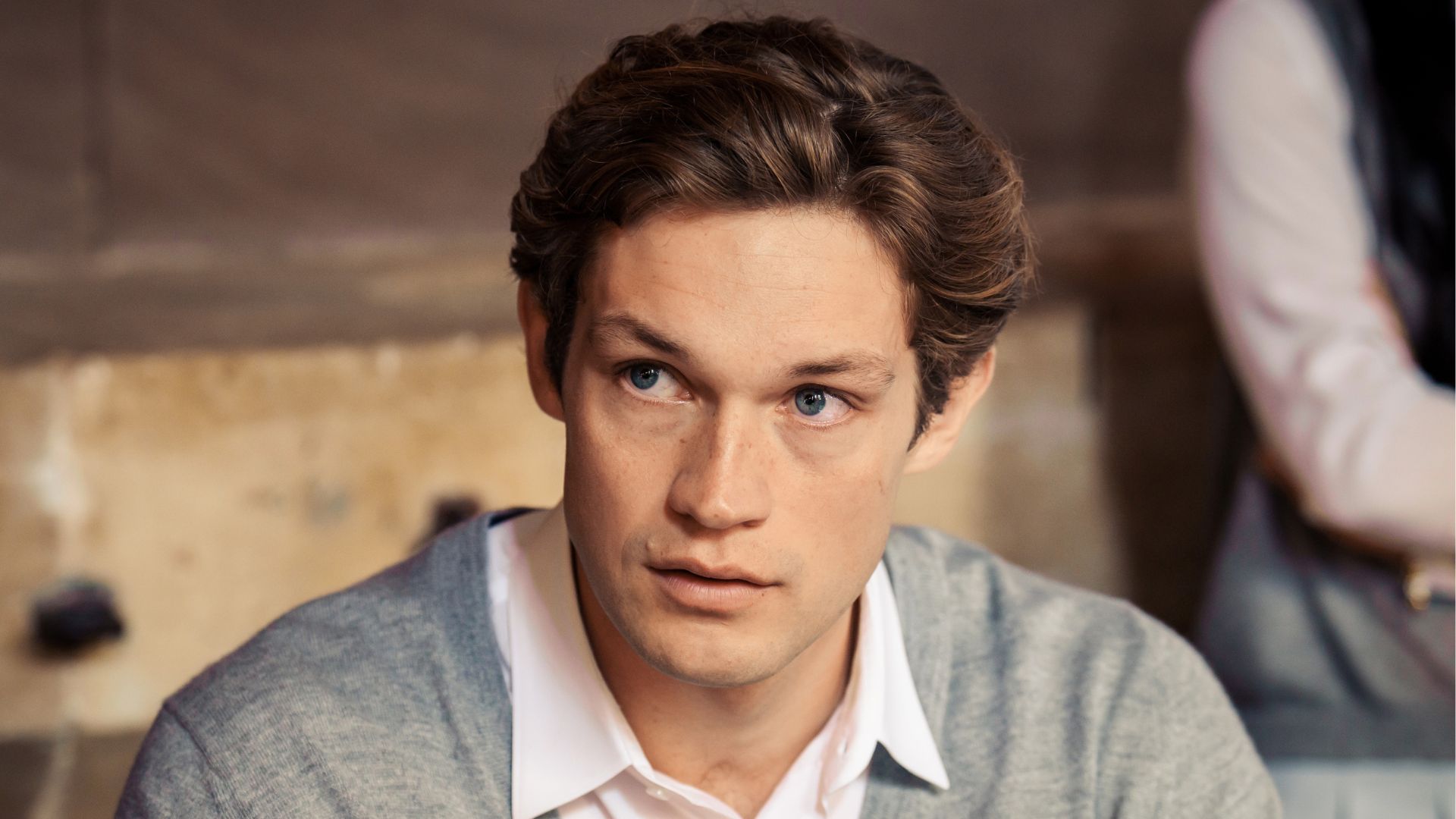 James looks at something offscreen