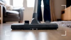 close up of a vacuum on a wooden floor to support a guide on common vacuuming mistakes