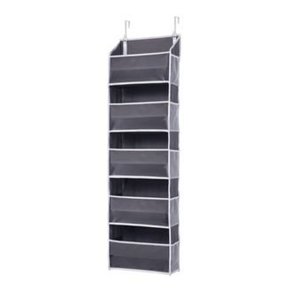 A grey hanging shelf