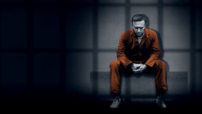 Illustration of Alexei Navalny behind bars