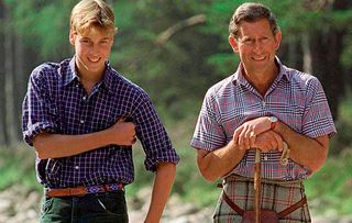 Prince William and Prince Charles on holiday in Scotland many years ago