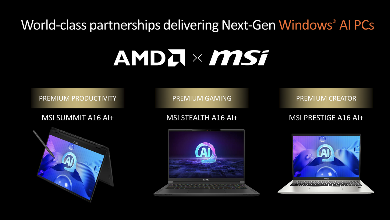 AMD Ryzen AI 300 series MSI laptops