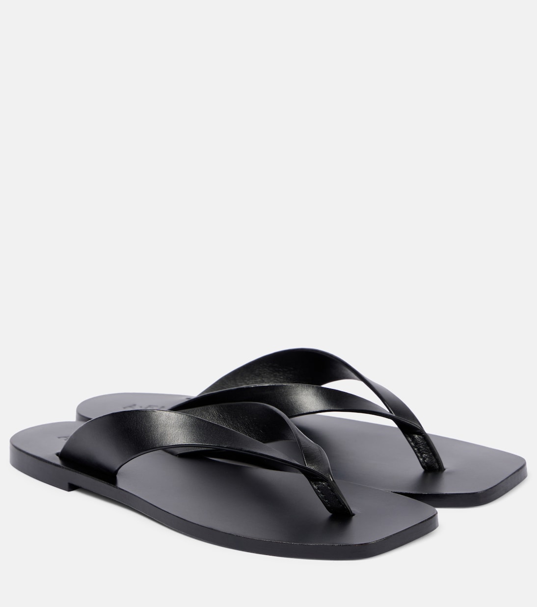 Kinto Leather Thong Sandals in Black - a Emery