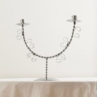 SOPHIE LOU JACOBSEN Twist Nickel-Plated Candleholder