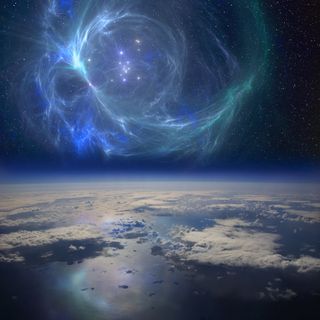 nebula above earth