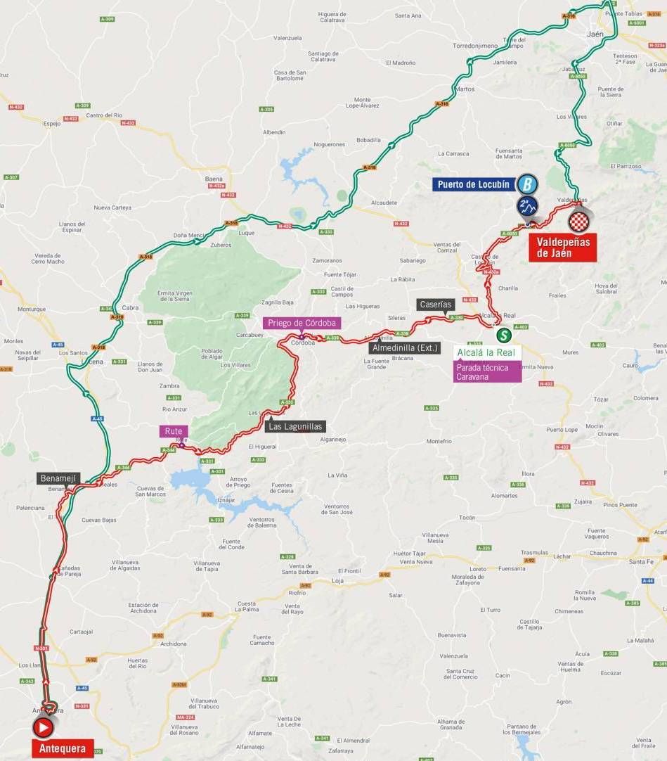 Map stage 11 of 2021 Vuelta a Espa&ntilde;a