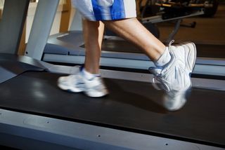 A person running on the treadmill.