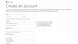 Create a Microsoft account