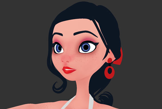 Elizalde began this pin-up illustration as a demo project