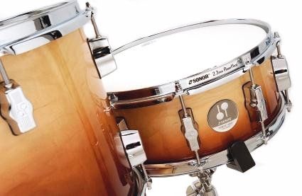 The snare and bass drums are particularly well endowed, with 10 of Sonor&acute;s distinctive lugs ensuring unsurpassed tuning control