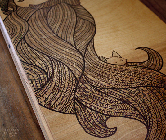 wooden illustrations