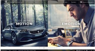 Peugeot illustrates its current slogan with a split screen