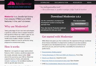 Identify modern browser features for polyfilling with Modernizr