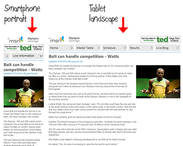 The position of the image relative to the text varies according to screen size