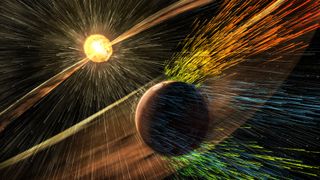 Mars solar wind