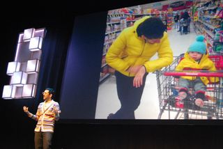 Jon Burgerman discovers someone else rocking the yellow jacket look at OFFSET 2014