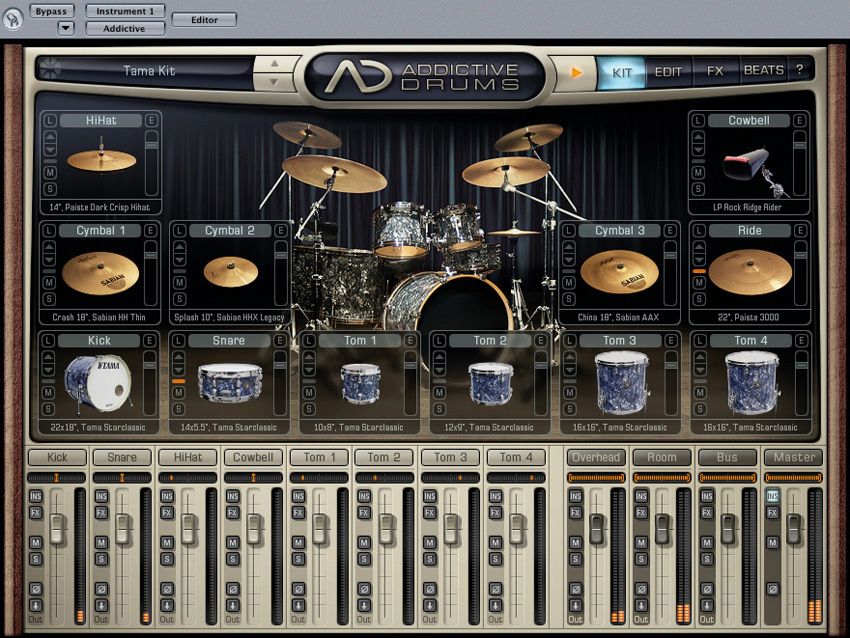 Addictive Drums borrows some visual tricks from its rivals.