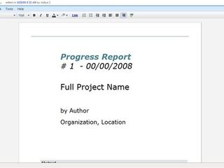 Project progress template