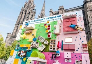 Ikea converts a billboard into a climbing wall