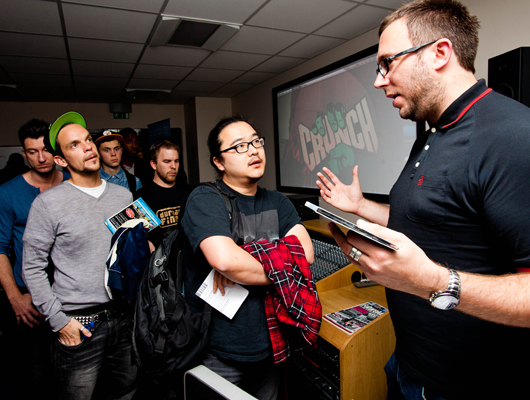 PSL attendees form a queue for some quality Spoon time